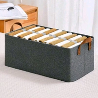 Cloth storage baskets, closet storage bins, Canvas Fabric Storage Basket for shelves, basket organizers for shelf, storage bins for clothes - Pack Of 3