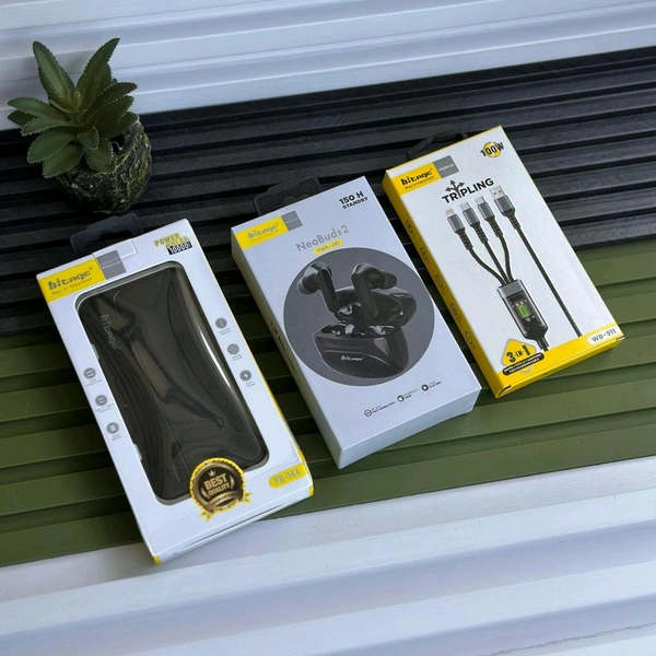 HITAGE Smart Combo Pack – Hitage Powerbank,  Hitage NeoBuds S2 And Hitage 3-in-1 Fast Charging Cable