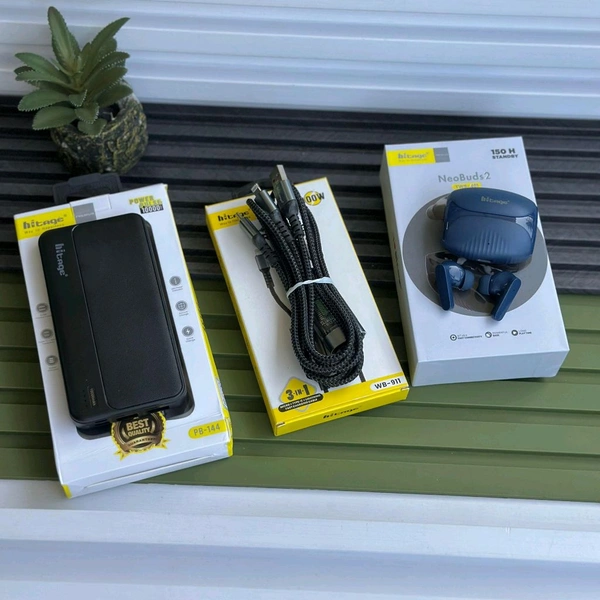 HITAGE Smart Combo Pack – Hitage Powerbank, Hitage NeoBuds S2 And Hitage 3-in-1 Fast Charging Cable