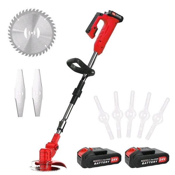 48V Cordless Grass Trimmer & Brush Cutter | 2 Battery Pack | Multi-Blade Electric Grass Cutter