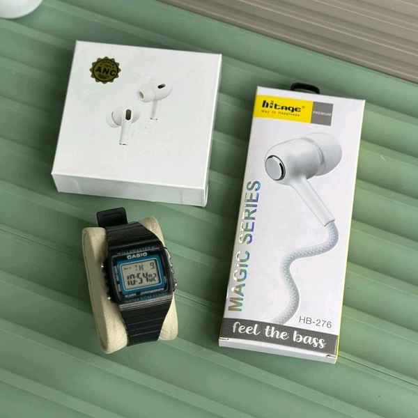 Most Awaited Combo Offer – Hitage Magic Series Wired Earphones + Digital Watch + Budget TWS