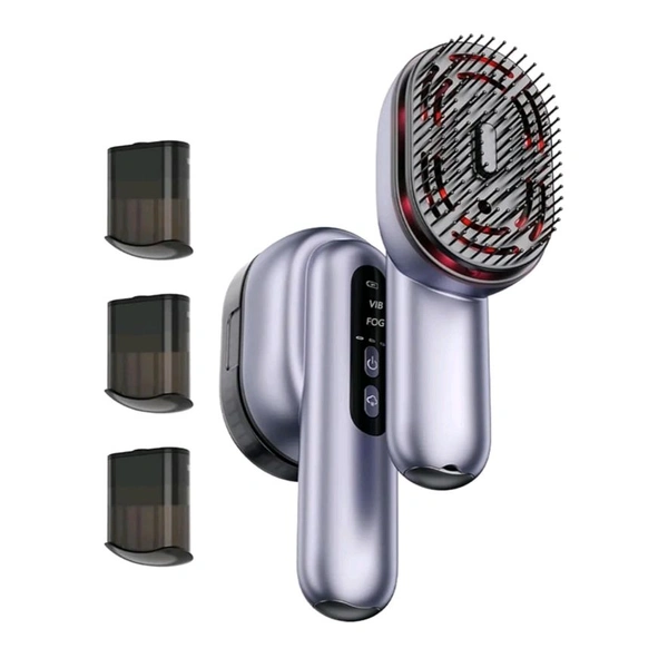 Purple Scalp Massager with Vibration, Red Light Therapy & Mist Function 