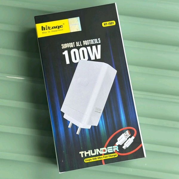 Hitage Thunder 100W Super Fast Charger | Universal Compatibility | QC 3.0 & SuperVOOC Support