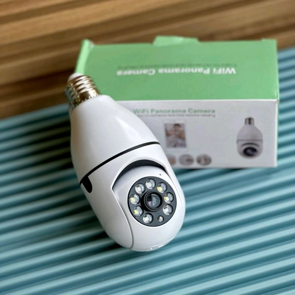 Smart WiFi Bulb Security Camera | 360° Panoramic View | Night Vision | Motion Detection | Two-Way Audio | CCTV