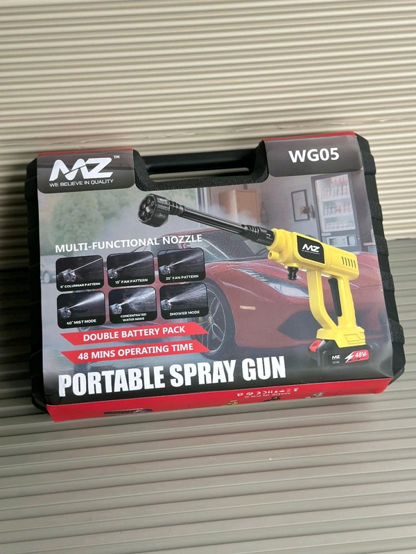 MZ WG05 Portable Spray Gun – 18.5 V High-Pressure Washer with Dual Battery & Multi-Mode Nozzle
