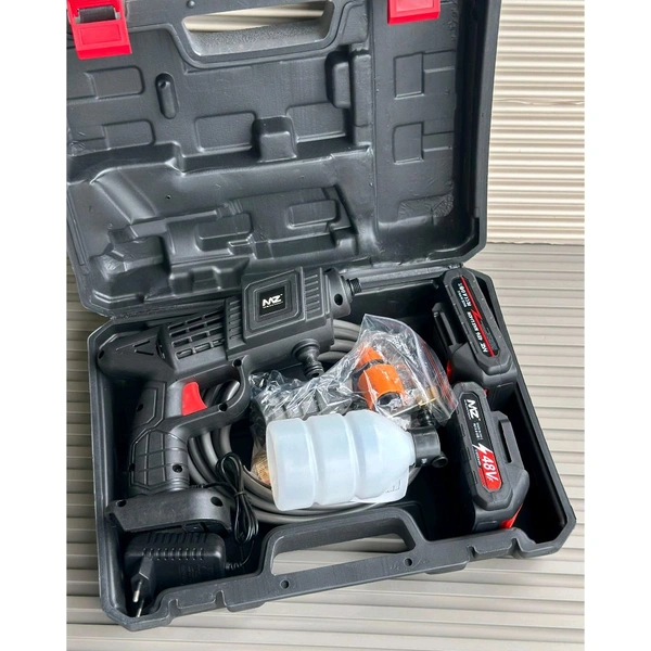 MZ WG02 48Vf Portable Spray Gun – Dual Battery High-Pressure Washer with Foam Bottle & Multi Nozzle Set