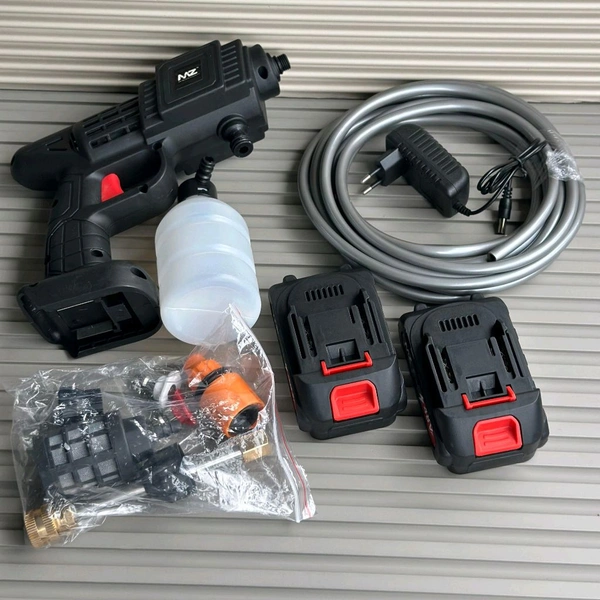 MZ WG02 48Vf Portable Spray Gun – Dual Battery High-Pressure Washer with Foam Bottle & Multi Nozzle Set