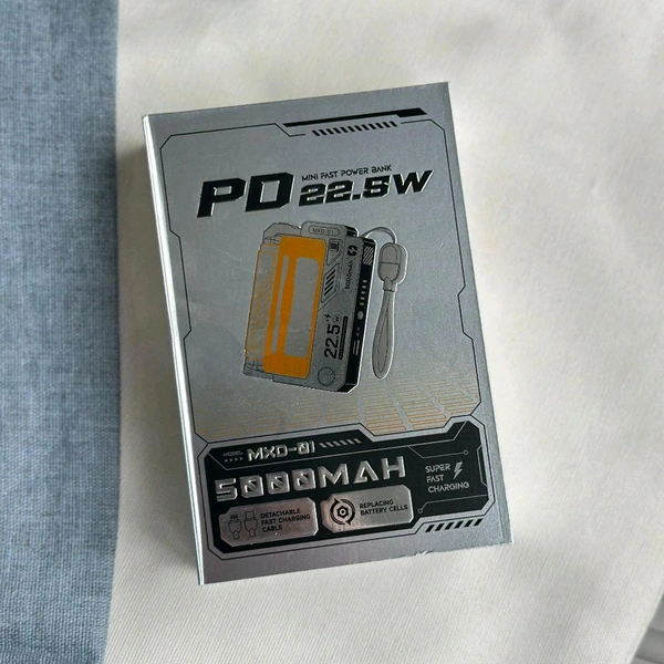 MXD-01 22.5W PD Fast Charging Power Bank (5,000mAh) – Industrial Design with Replaceable Battery Cells