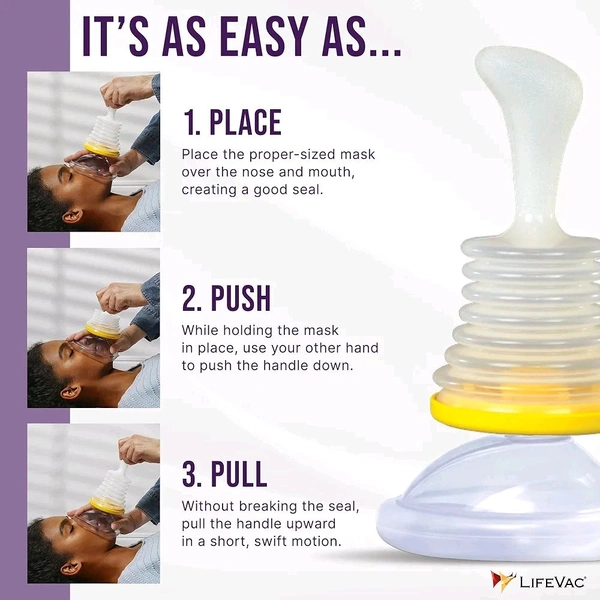 LifeVac Choking Rescue Device – Pack of 2 (Adults + Children) Emergency Airway Clearance Kit | Portable | Non-Invasive | Easy to Use | No Power or Prescription Needed