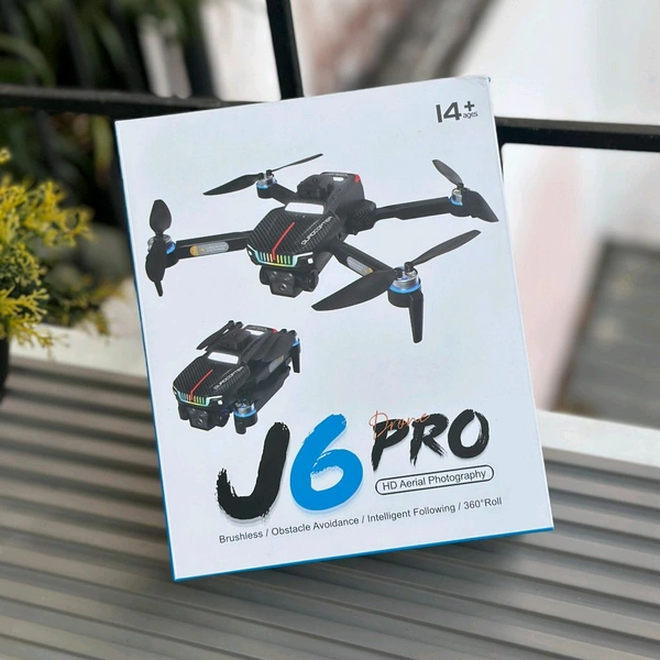 J6 Pro Foldable Camera Drone with Dual Battery | Brushless Motor Drone with HD Camera, Obstacle Avoidance & 360° Flip | Beginner Friendly Quadcopter (14+)