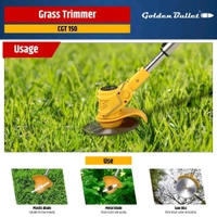 Golden Bullet CGT-150 Cordless Grass Trimmer | Heavy-Duty Weed Cutter | Multi-Blade Garden Trimmer Machine | Dual Battery