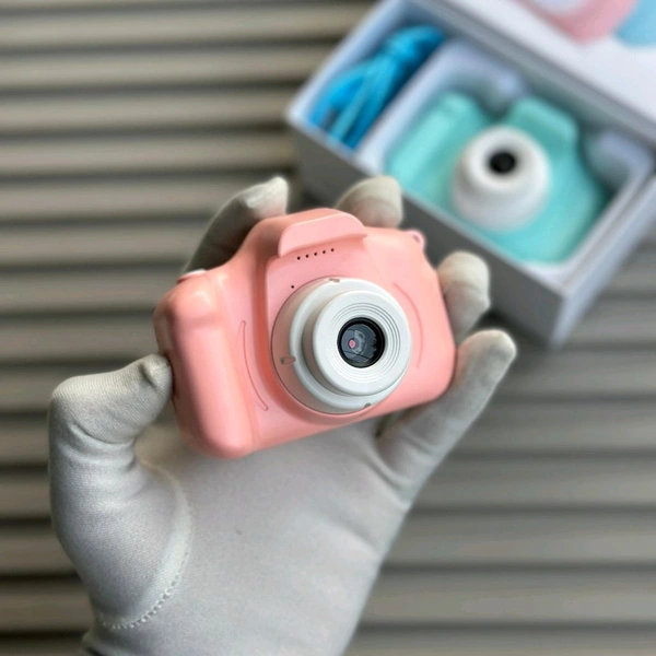 Kids Digital Camera with Screen – 1080P Photo & Video, Rechargeable, USB Cable, Cartoon Design – Perfect for Boys & Girls - Pink