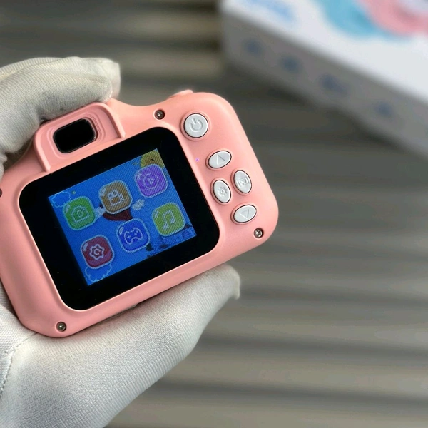Kids Digital Camera with Screen – 1080P Photo & Video, Rechargeable, USB Cable, Cartoon Design – Perfect for Boys & Girls - Pink
