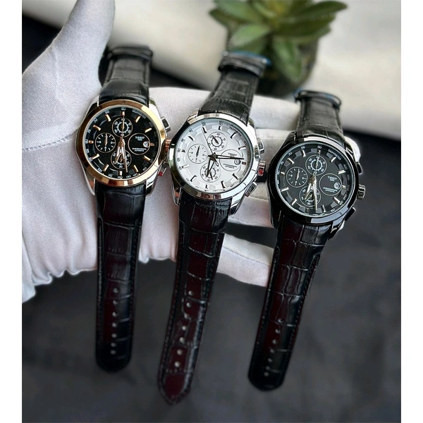 Men’s Classic Analog Watch – Elegant Dial, Date Display – Formal & Casual Wear 