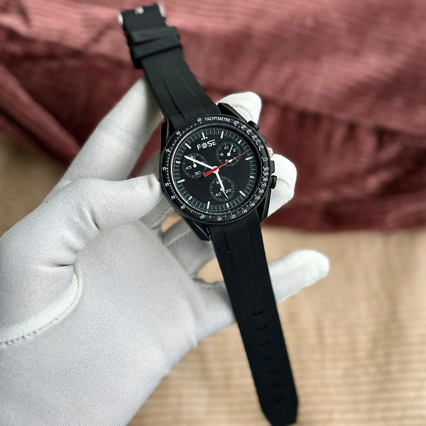 Buy 1 Get 1 Free Offer | Fose Analog Quartz Movement Collection With High Quality Strap Best finishing Body & Case - Black