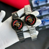 Rotatable Dial Quartz Watch – Car Dashboard Design | Metal Strap - Black