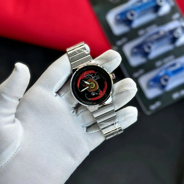 Rotatable Dial Quartz Watch – Car Dashboard Design | Metal Strap