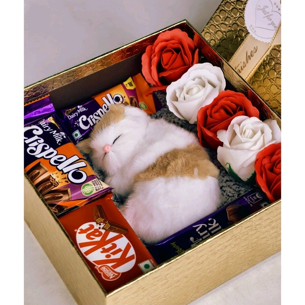 Best Romantic Gift Hamper Combo Box with Chocolates, Cute Soft Toy & Artificial Roses | Premium Gift for Birthday, Anniversary & Valentine’s Day