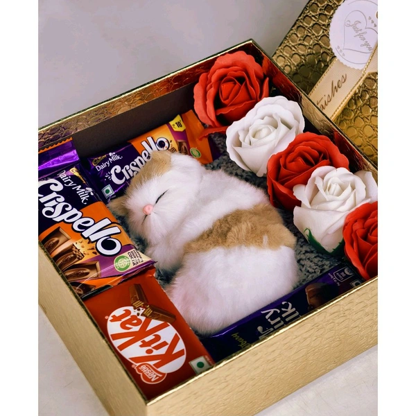 Best Romantic Gift Hamper Combo Box with Chocolates, Cute Soft Toy & Artificial Roses | Premium Gift for Birthday, Anniversary & Valentine’s Day