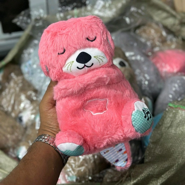 Portable Breathing Teddy Bear Soft Toy Plush Sound Machine, Baby Gift with Music, Lights & Breathing Motion Infant Toys for Newborns, Soft Breathing Stitch Teddy