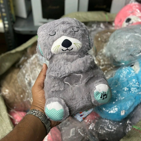 Portable Breathing Teddy Bear Soft Toy Plush Sound Machine, Baby Gift with Music, Lights & Breathing Motion Infant Toys for Newborns, Soft Breathing Stitch Teddy