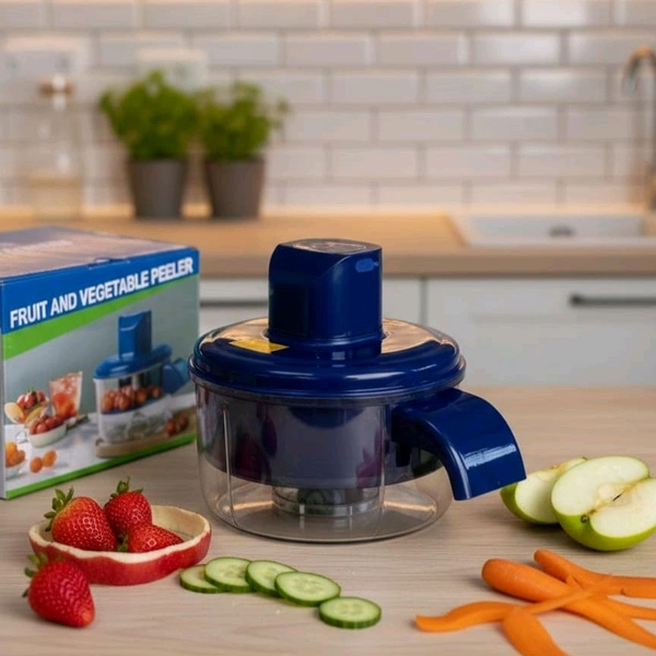 Electric Fruit & Vegetable Peeler Machine – 10–25s Fast Peeling | 5-Blade | Rechargeable, Automatic Peeling & Chopping 