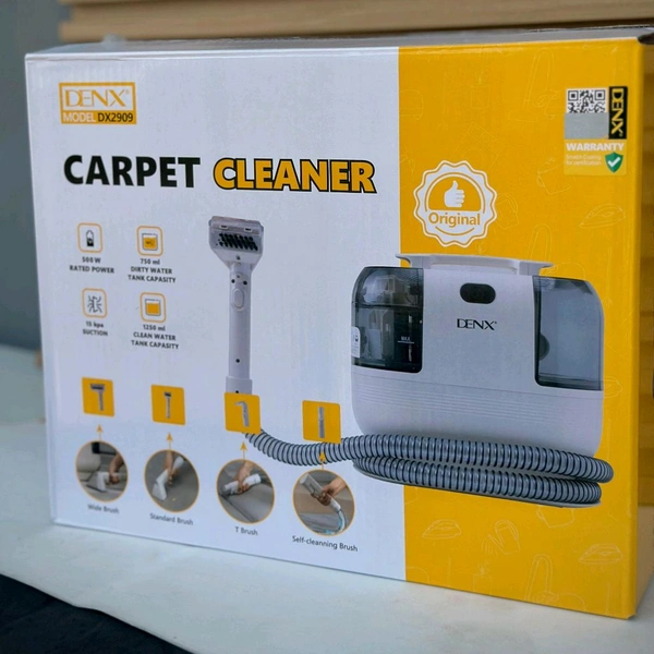 Portable Carpet & Sofa Cleaner Machine with 4 Cleaning Brushes, 500W Powerful Suction, Dual Water Tank Deep Cleaning Vacuum for Car Seats, Mattress, Sofa and Upholstery