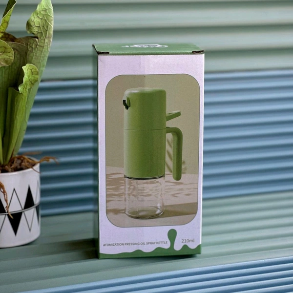 210ml Oil Spray Bottle for Cooking | Press Type Olive Oil Sprayer | Fine Mist Atomizer for Air Fryer, Salad & BBQ | Refillable Glass Oil Dispenser
