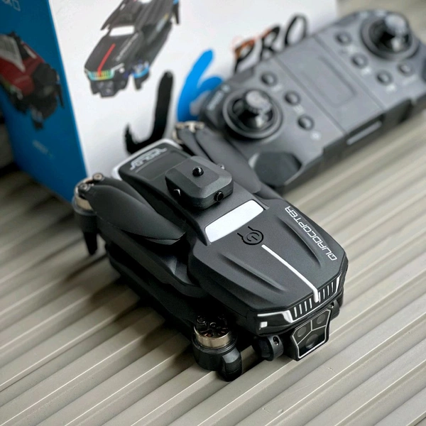 J6 Pro Foldable Camera Drone with Dual Battery | Brushless Motor Drone with HD Camera, Obstacle Avoidance & 360° Flip | Beginner Friendly Quadcopter (14+) - Black