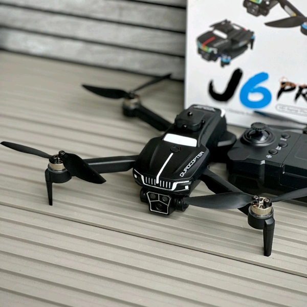 J6 Pro Foldable Camera Drone with Dual Battery | Brushless Motor Drone with HD Camera, Obstacle Avoidance & 360° Flip | Beginner Friendly Quadcopter (14+) - Black