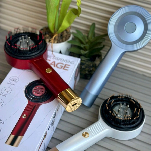 Electric Scalp Massage Comb – With Vibration & LED Therapy (Pack Of 1) - Red