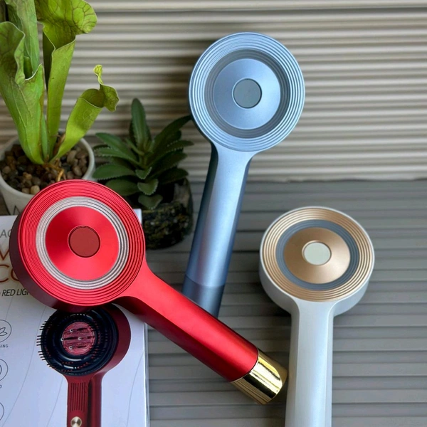 Electric Scalp Massage Comb – With Vibration & LED Therapy (Pack Of 1) - Red