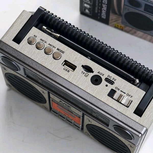 Retro Cassette Style Bluetooth Speaker S668 – Vintage Boombox Design Wireless Speaker with FM, USB, TF Card & AUX