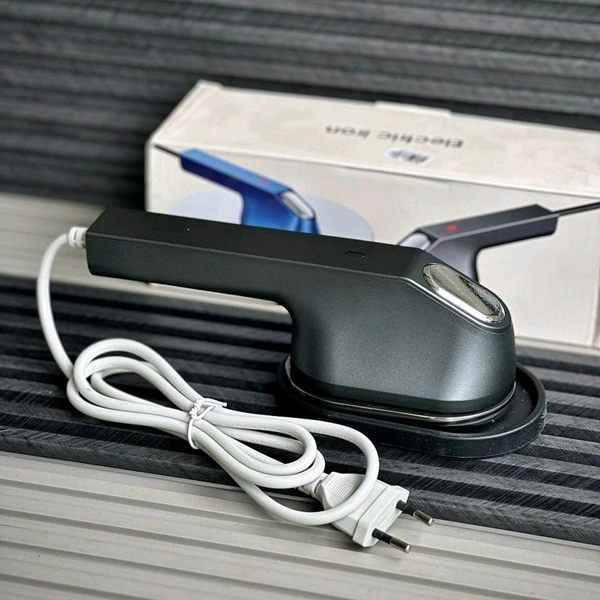 Portable Mini Electric Iron for Travel, Home & Hostel Use – Fast Heating Compact Clothes Press with Stable Base Stand & Easy Grip Handle for Quick Wrinkle Removal - Gray