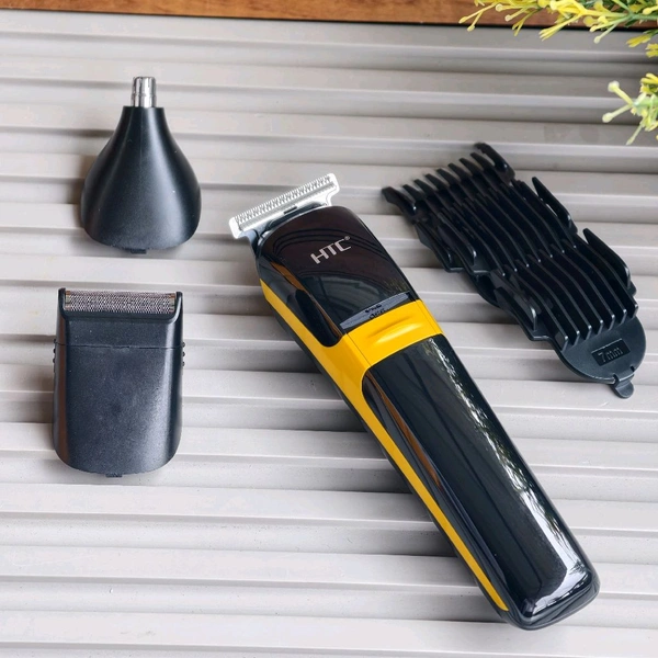 HTC 3 in 1 Rechargeable Men’s Grooming Kit AT-1322 – Hair Trimmer, Foil Shaver & Nose/Ear Trimmer Machine for Beard, Hair & Face Grooming