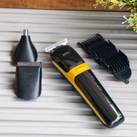 HTC 3 in 1 Rechargeable Men’s Grooming Kit AT-1322 – Hair Trimmer, Foil Shaver & Nose/Ear Trimmer Machine for Beard, Hair & Face Grooming