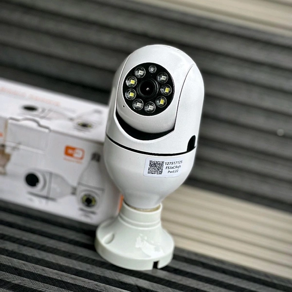 WiFi Smart Bulb Security Camera, 360° Wireless CCTV Camera with HD Video, Motion Detection, Night Vision & Remote Viewing for Home Security