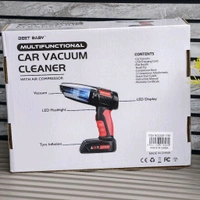 Multifunctional 4-in-1 Cordless Car Vacuum Cleaner with Air Compressor & LED Flashlight