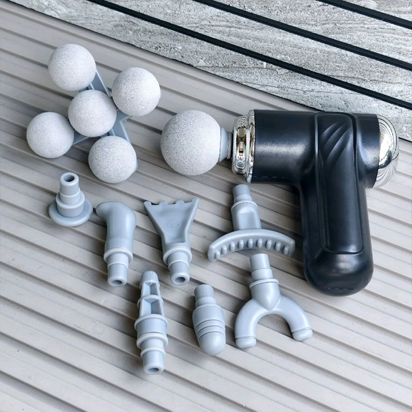 MAXTOP Five Head Fascia Gun Deep Tissue Muscle Massager with Multiple Massage Heads