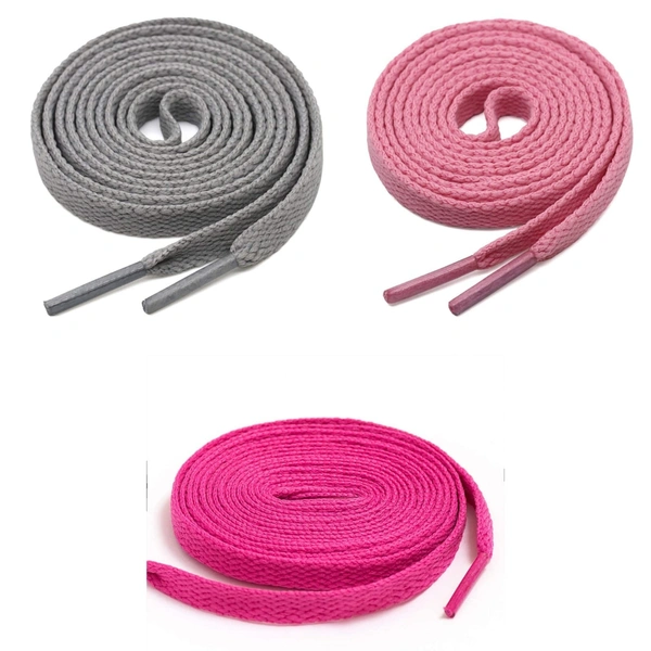 GRAH SANGRAH® 3 Pair (1 Pair Per Single Color) Flat Shoe Lace For Running, Sport Or Gym Shoelace