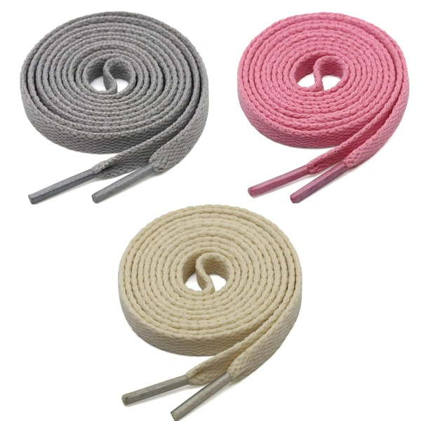 GRAH SANGRAH® 3 Pair (1 Pair Per Single Color) Flat Shoe Lace For Running, Sport Or Gym Shoelace