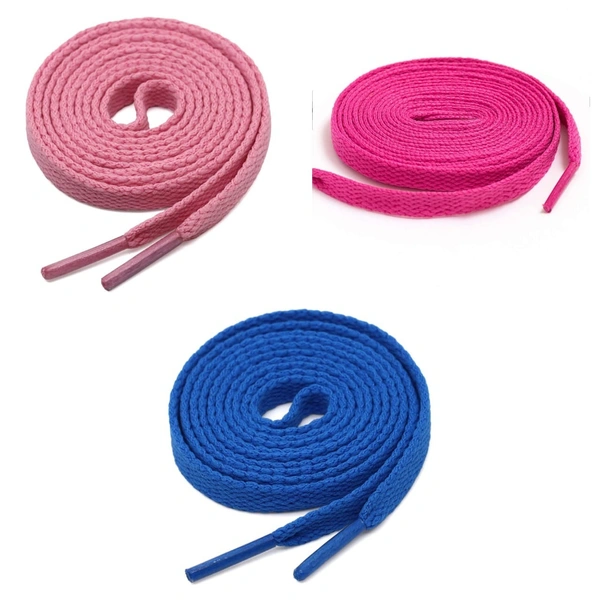 GRAH SANGRAH® 3 Pair (1 Pair Per Single Color) Flat Shoe Lace For Running, Sport Or Gym Shoelace