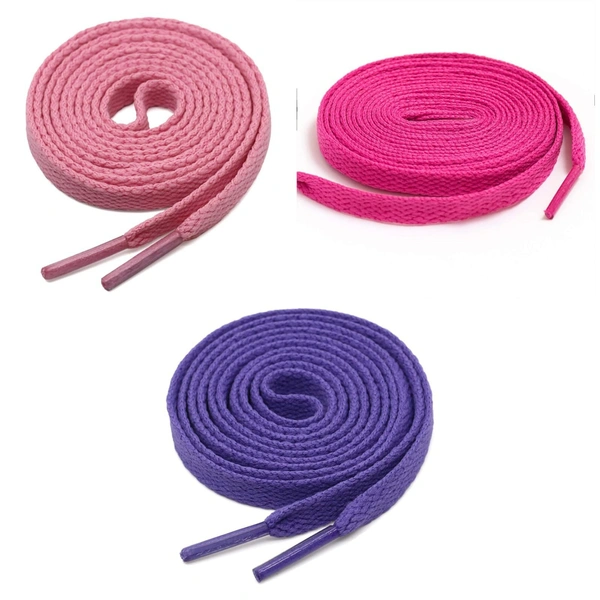 GRAH SANGRAH® 3 Pair (1 Pair Per Single Color) Flat Shoe Lace For Running, Sport Or Gym Shoelace