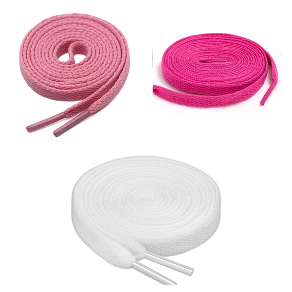 GRAH SANGRAH® 3 Pair (1 Pair Per Single Color) Flat Shoe Lace For Running, Sport Or Gym Shoelace