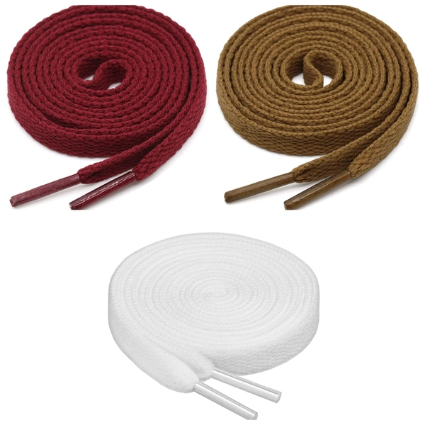 GRAH SANGRAH® 3 Pair (1 Pair Per Single Color) Flat Shoe Lace For Running, Sport Or Gym Shoelace