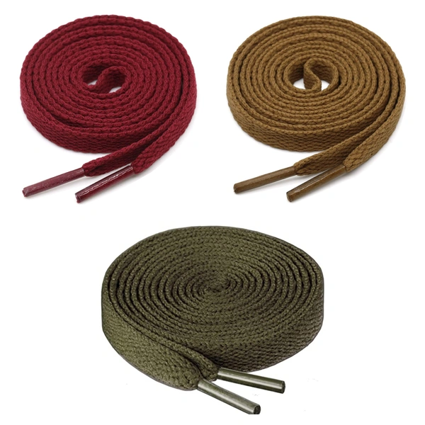 GRAH SANGRAH® 3 Pair (1 Pair Per Single Color) Flat Shoe Lace For Running, Sport Or Gym Shoelace