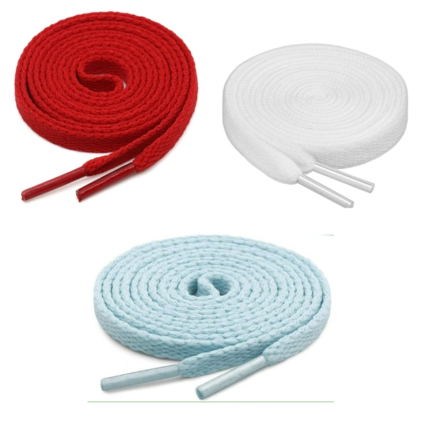 GRAH SANGRAH® 3 Pair (1 Pair Per Single Color) Flat Shoe Lace For Running, Sport Or Gym Shoelace