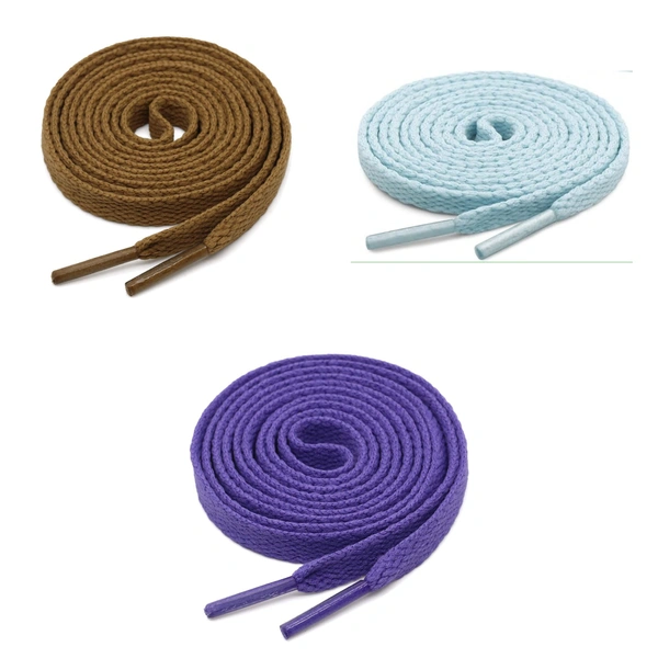 GRAH SANGRAH® 3 Pair (1 Pair Per Single Color) Flat Shoe Lace For Running, Sport Or Gym Shoelace