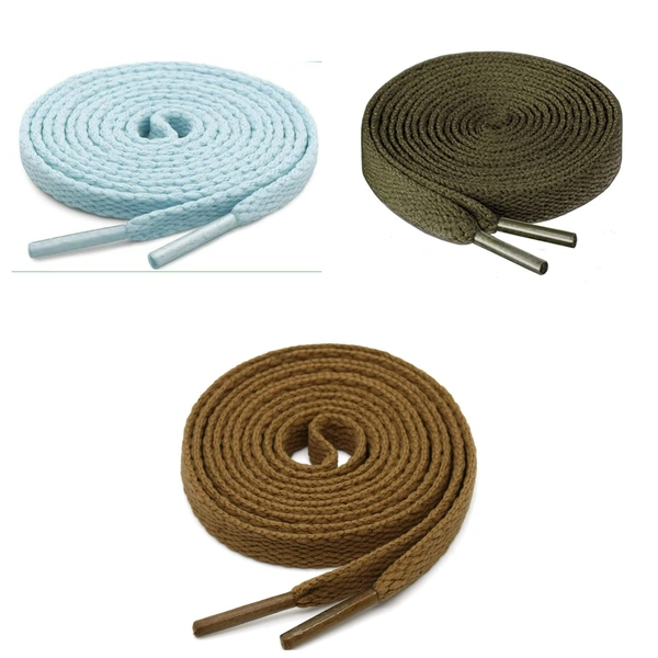 GRAH SANGRAH® 3 Pair (1 Pair Per Single Color) Flat Shoe Lace For Running, Sport Or Gym Shoelace
