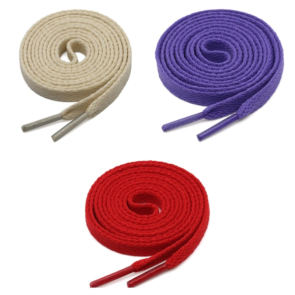 GRAH SANGRAH® 3 Pair (1 Pair Per Single Color) Flat Shoe Lace For Running, Sport Or Gym Shoelace